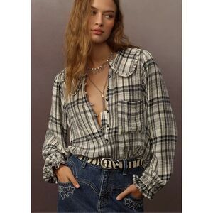 Pilcro Keira Plaid Blouse